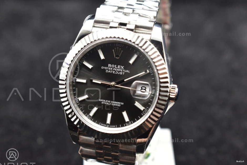 Jubilee DateJust Stick Grey 126334 Steel SA3235 on 904L 41 1:1 Bracelet DIWF Dial Edition Best 0429
